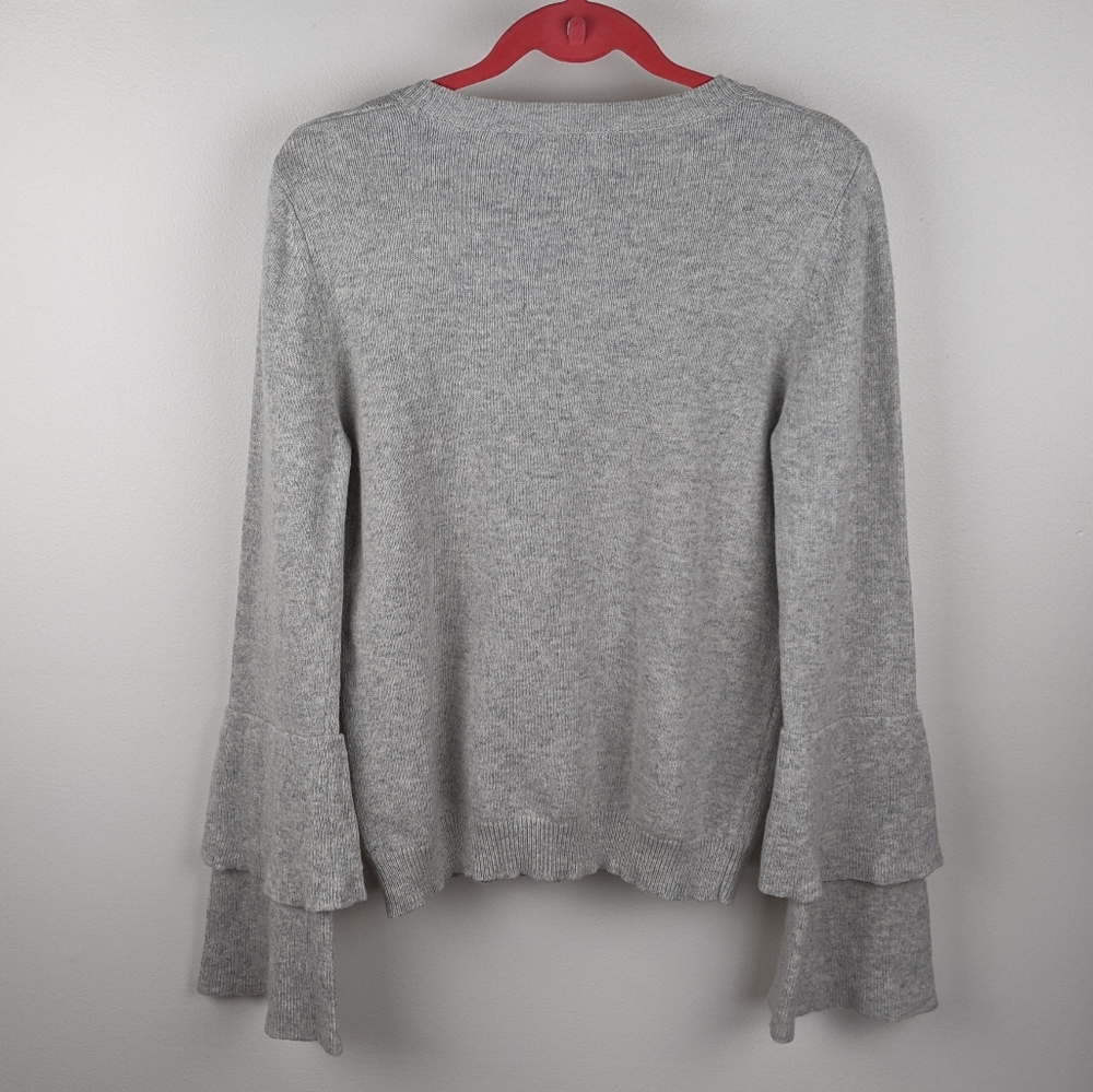 J. Crew Mercantile Gray Tiered Bell Sleeve Sweater - Picture 2 of 7